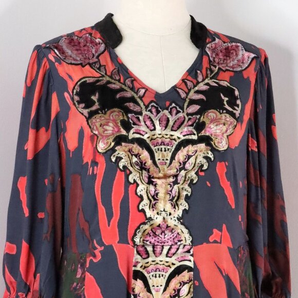 New Soft Surroundings Women's 6 Epiphany Mauve Cheetah Boho Kaftan Maxi Dress - Picture 4 of 14